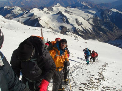 David Pollock climbing Aconcagua Argentina